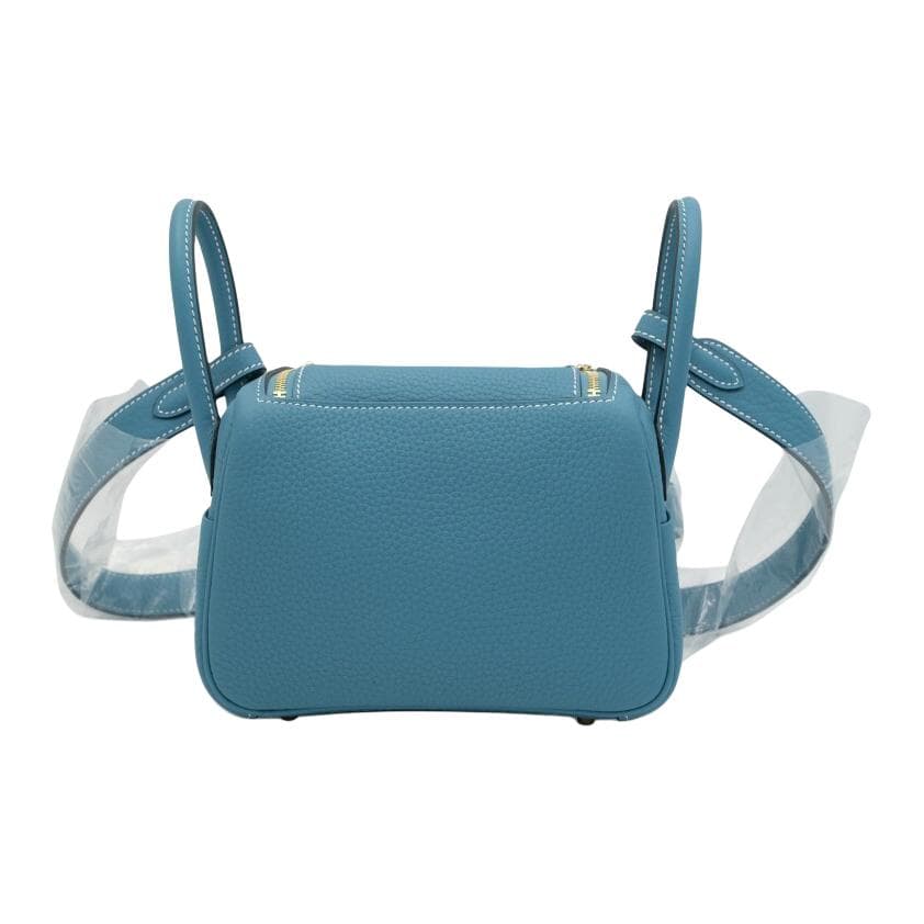 Сумка через плечо HERMES Lindy Clemence D2 NEW BLEU JEAN - изображение 4