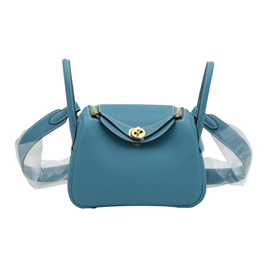 Сумка через плечо HERMES Lindy Clemence D2 NEW BLEU JEAN - изображение 1