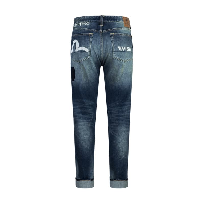 Штаны EVISU Джинсовый Синий Мужские Джинсы - изображение 2
