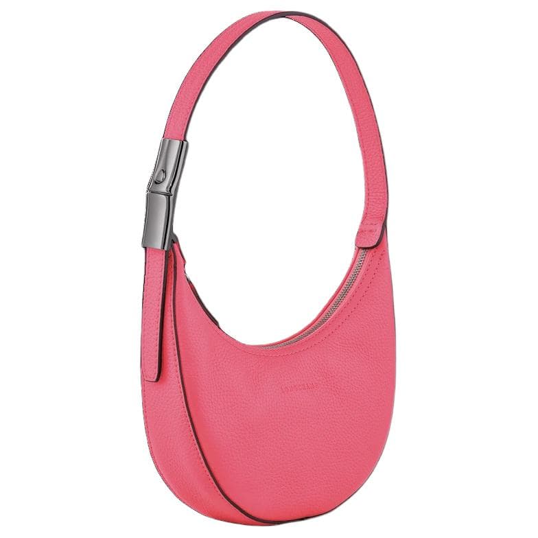 Мини-сумка LONGCHAMP Le Roseau Сумка из коровьей кожи Полумесяц Плечевая сумка Маленькая Женская Гранатово-красная - изображение 3
