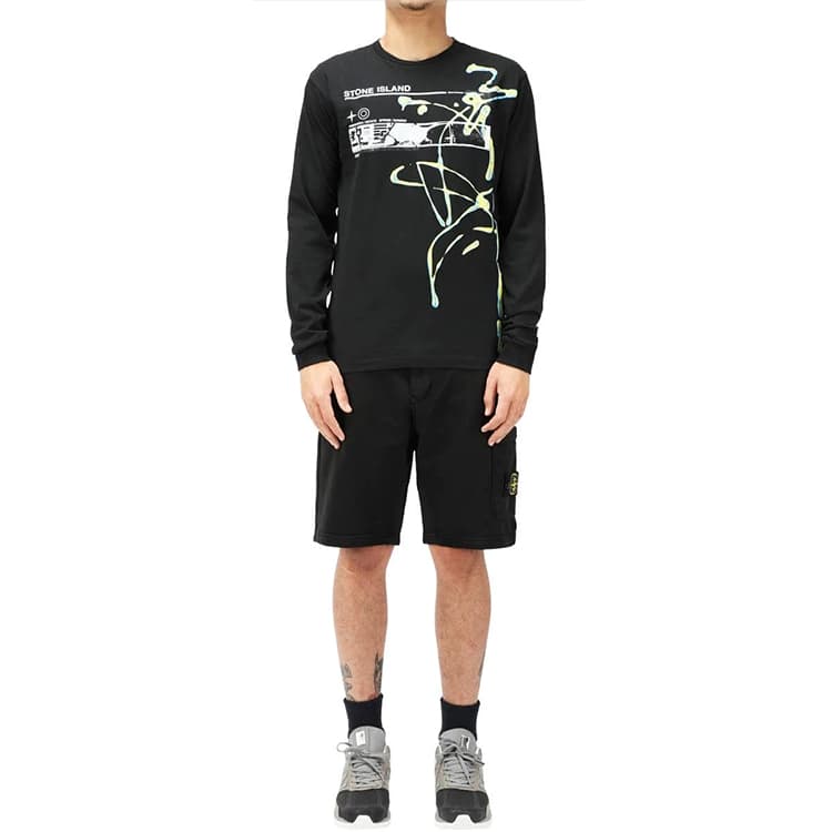 Шорты Stone Island Logo Shorts Black - изображение 5