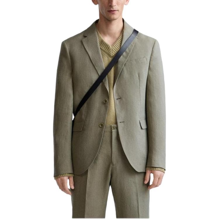 Пиджак ZARA Khaki Мужские Деловые Костюмы - изображение 3