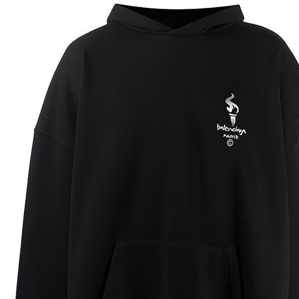 Худи Balenciaga Torch Logo Oversize Hoodie Black - изображение 5