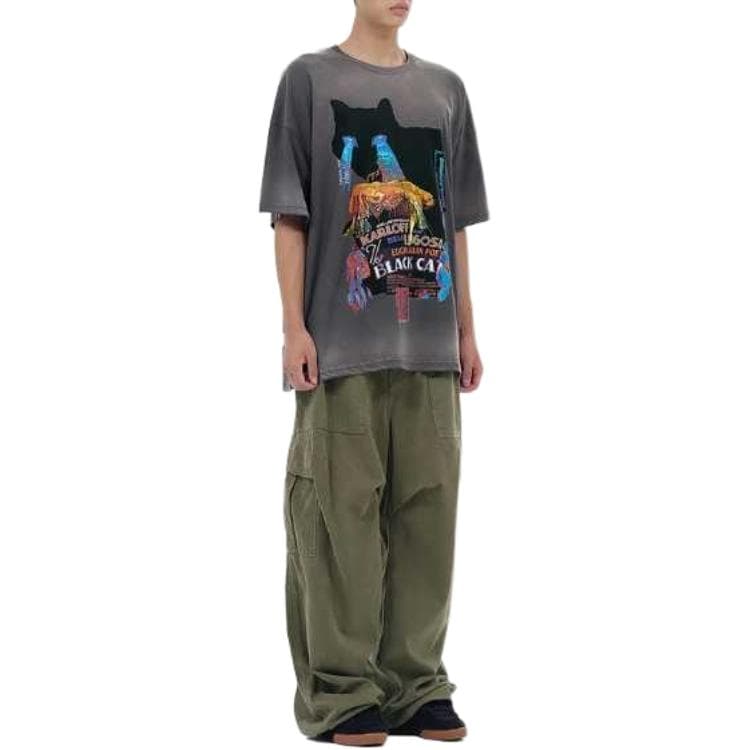 Футболка WE11DONE FW23 Cat Graphic T-Shirt Gray - изображение 3