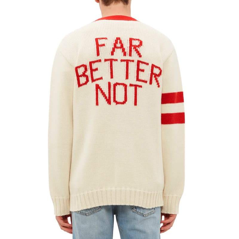 Кофта Gucci Embroidered Logo Knit Sweater White - изображение 5