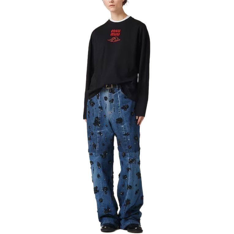 Худи MIU MIU Cotton Jersey T-Shirt - изображение 2