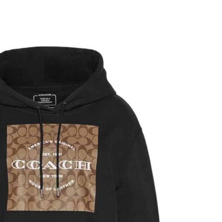 Худи COACH Logo Print Pullover Black - изображение 6