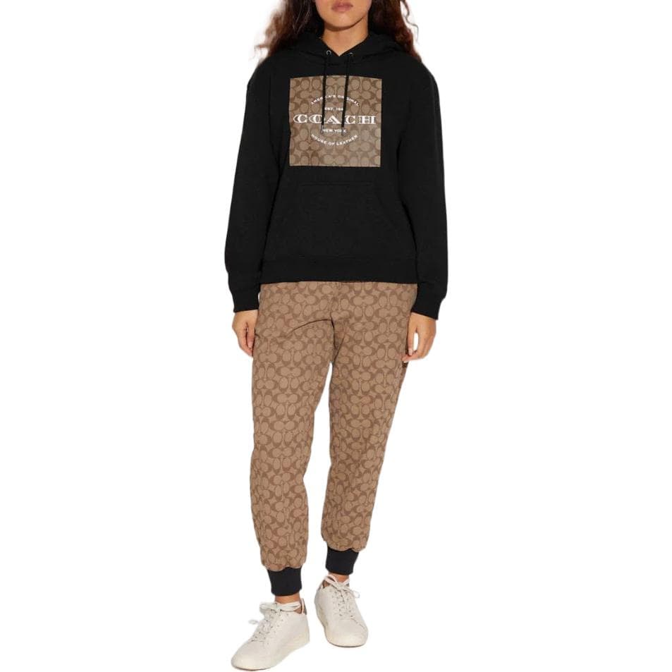 Худи COACH Logo Print Pullover Black - изображение 3