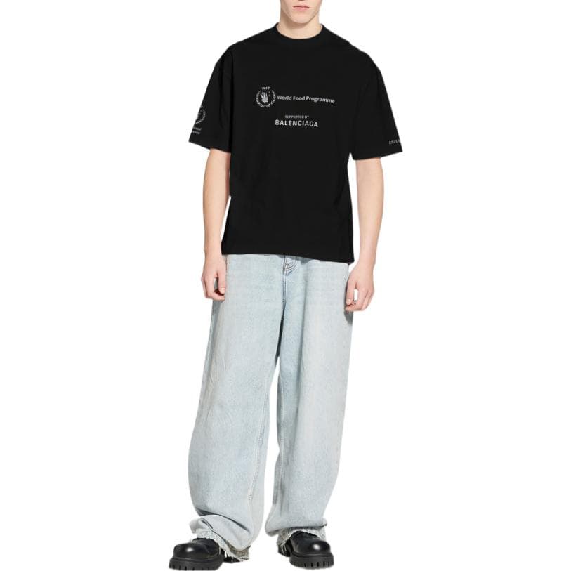Футболка Balenciaga x WFP FW22 Logo T-Shirt Black - изображение 6