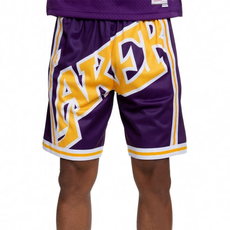 Баскетбольные шорты Mitchell & Ness Big Face Lakers 96-97 Retro Basketball Pants Purple - изображение 3