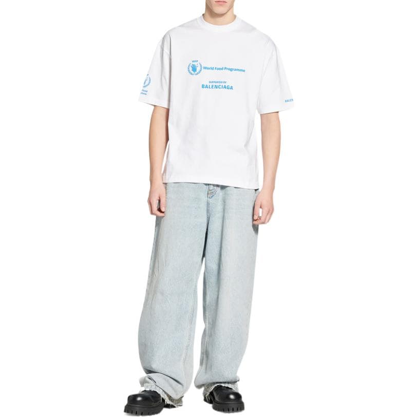 Футболка Balenciaga x WFP FW22 Logo T-Shirt White - изображение 3