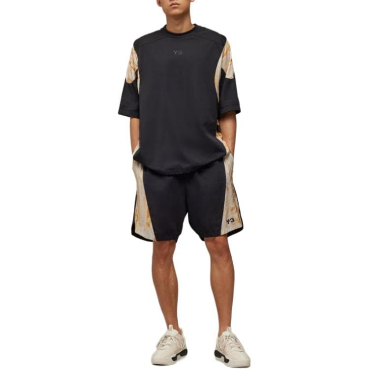 Шорты Y-3 Rust Dye Shorts Логотип Многоцветный Состаренный Экстра свободный Прямой фасон Повседневные шорты Мужской Многоцветный - изображение 4