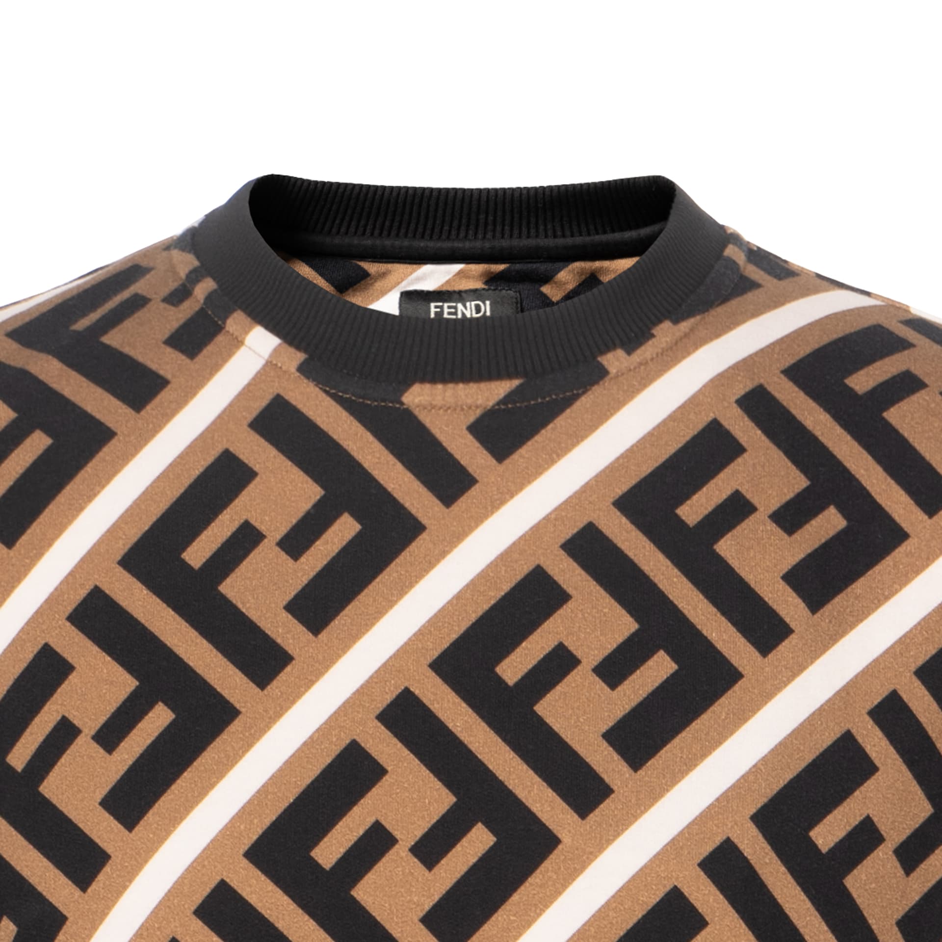Кофта Fendi Letter Print Crewneck Sweatshirt Brown — фото 6