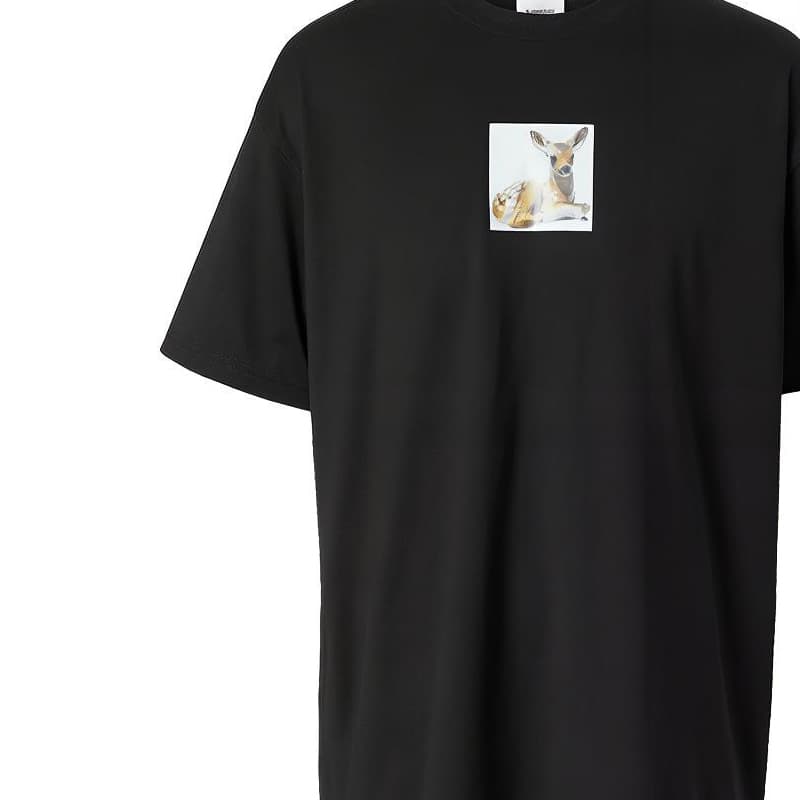 Футболка Burberry Deer Print Cotton Oversized T-shirt T - изображение 3