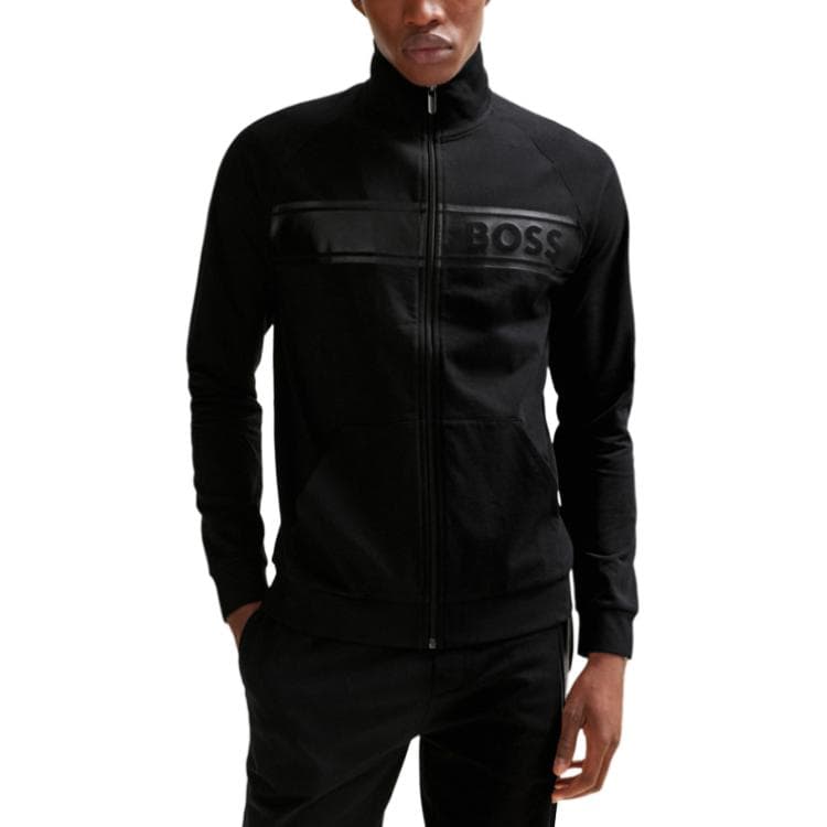 Куртка HUGO BOSS SS24 Letter Print Zip-Up Jacket Black - изображение 2