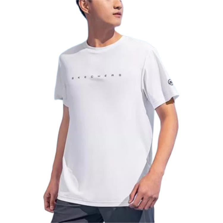 Skechers SS24 Быстросохнущие T-рубашки Мужские Ярко-белые - изображение 2