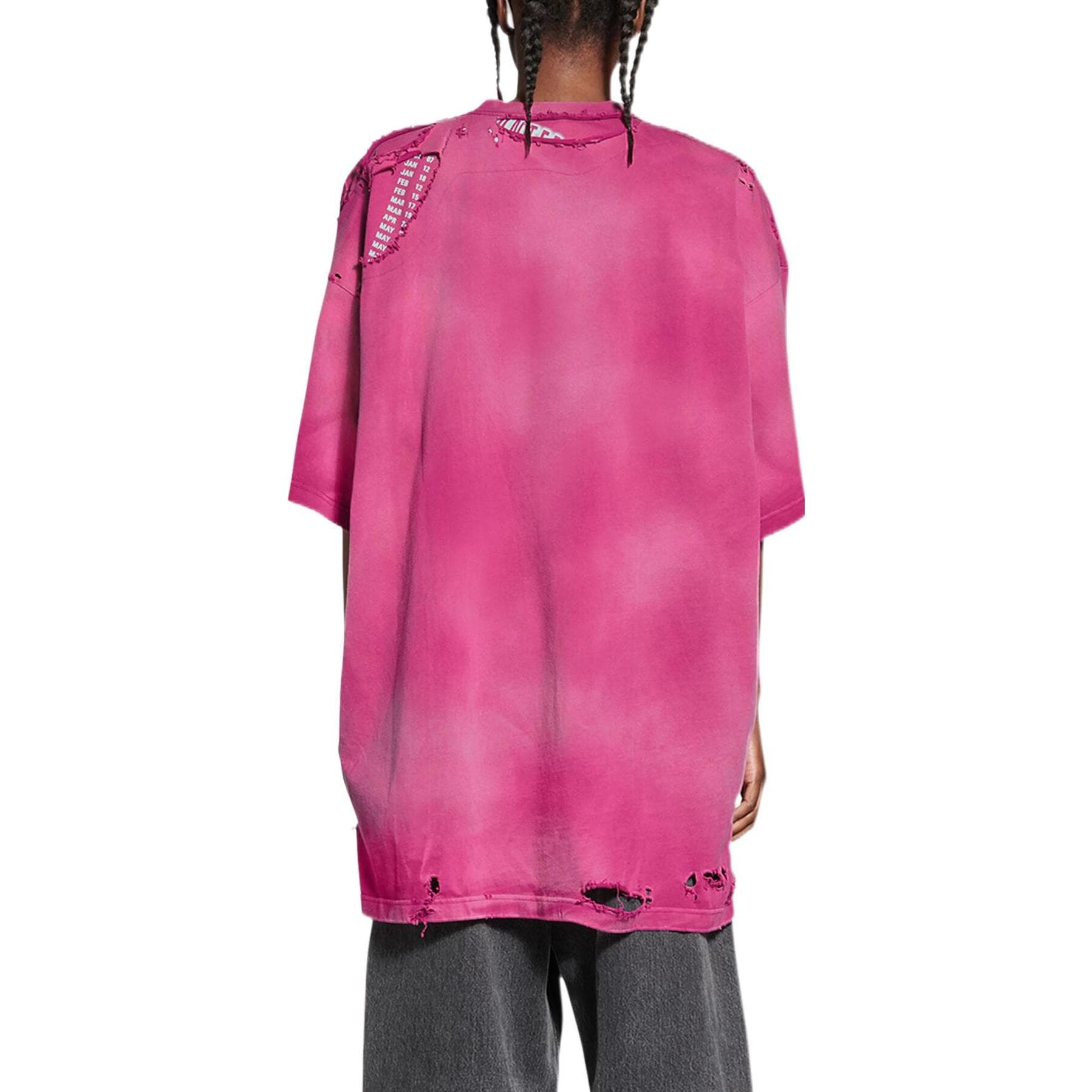 Футболка Balenciaga FW22 Repaired Logo T-Shirt Pink - изображение 4