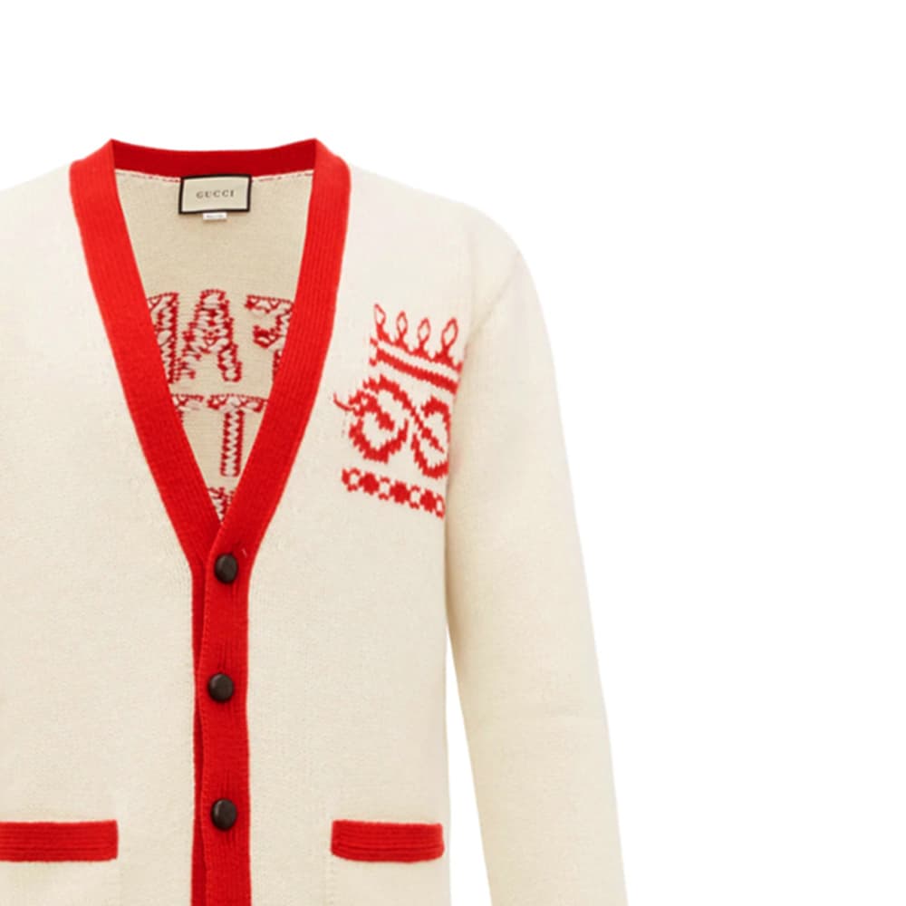 Кофта Gucci Embroidered Logo Knit Sweater White - изображение 2