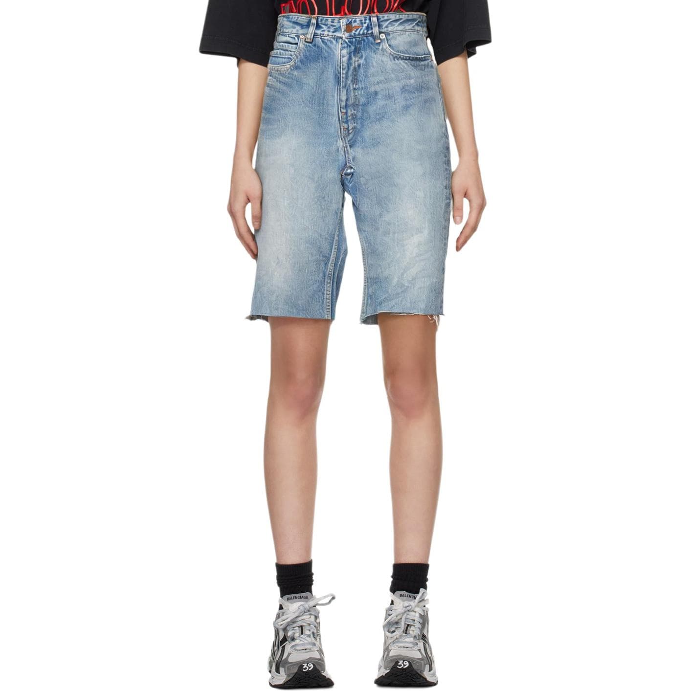 Джинсовые шорты Balenciaga FW23 Blue Shorts - изображение 5