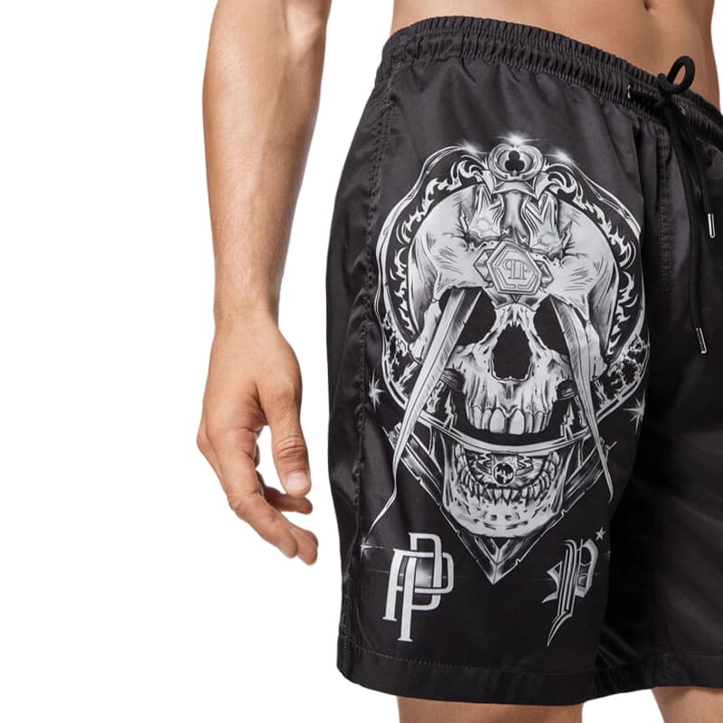 PHILIPP PLEIN SS23 Пляжные шорты Мужские Черные - изображение 4