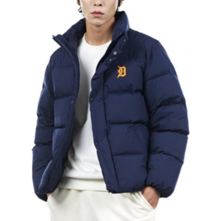 Зимняя куртка MLB FW22 Logo Long Down Jacket Navy - изображение 3
