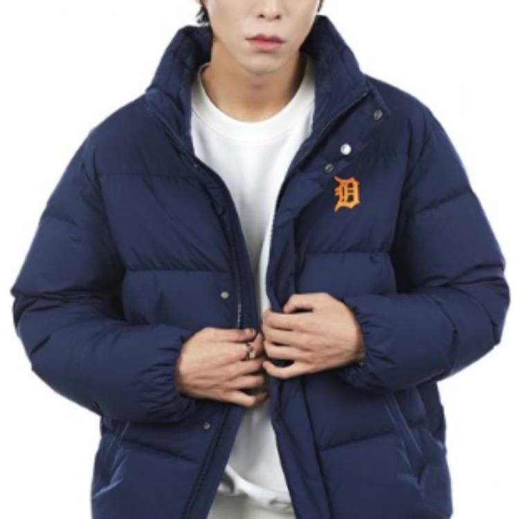 Зимняя куртка MLB FW22 Logo Long Down Jacket Navy - изображение 2