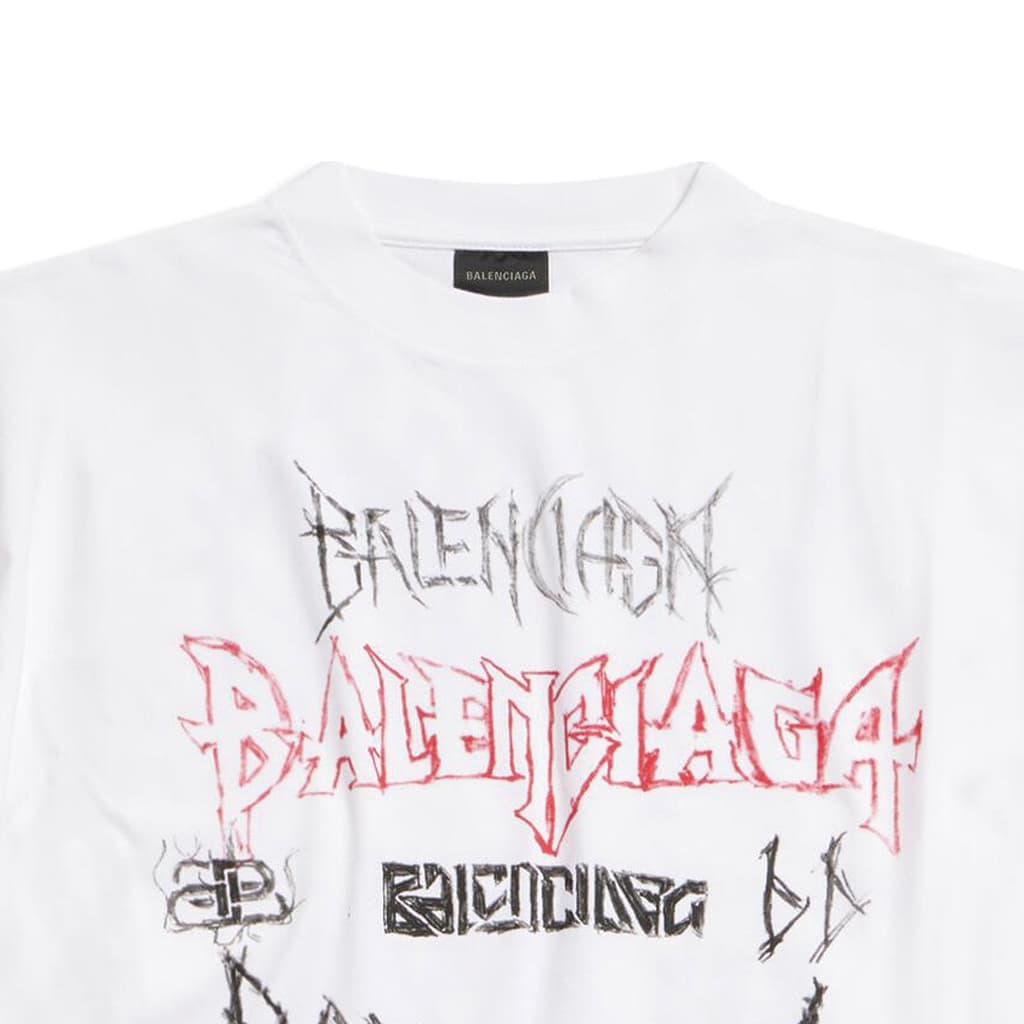 Футболка Balenciaga Logo Print T-Shirt White - изображение 8