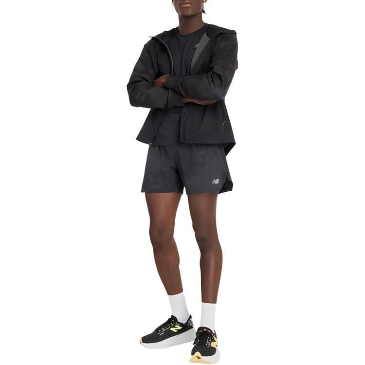 Шорты New Balance Rc Светоотражающие Короткие 5' Повседневные Шорты Мужские Черные - изображение 3