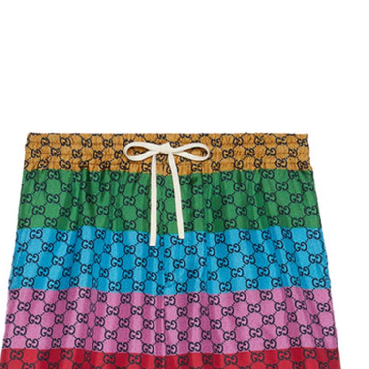 Шорты GUCCI Multicolor Silk Shorts - изображение 6