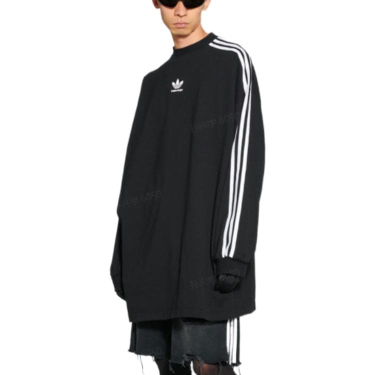 Футболка Balenciaga x adidas Logo Print Crewneck T-Shirt Black - изображение 4