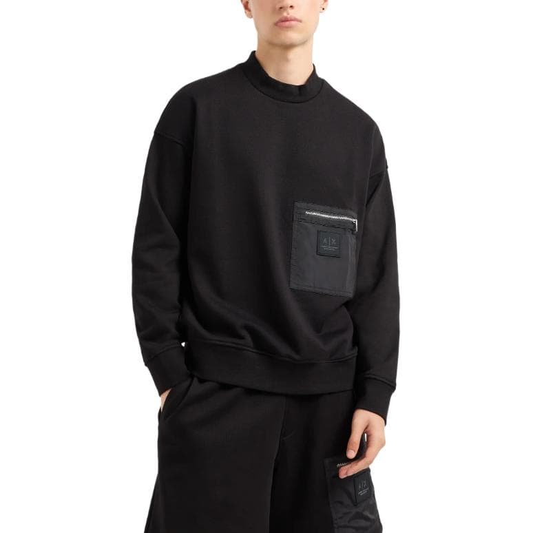 Худи ARMANI EXCHANGE FW24 Толстовка с логотипом Мужская Черная - изображение 4