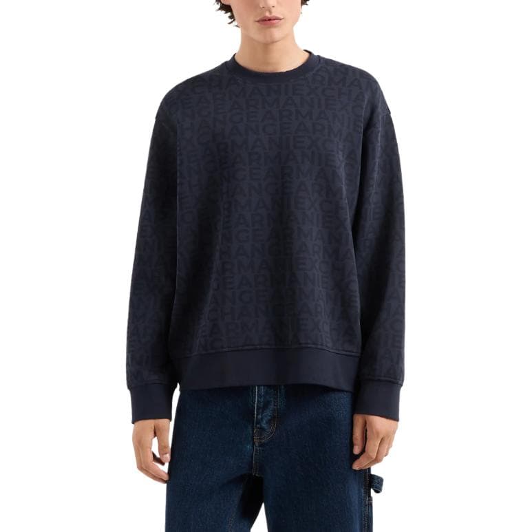 Худи ARMANI EXCHANGE FW24 Мужская Толстовка Морской Синий - изображение 2