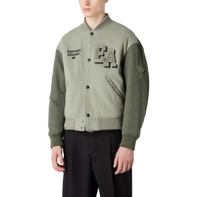 Куртка Emporio Armani EA7 FW23 Logo Embroidered Single-Breasted Bomber Jacket - изображение 3
