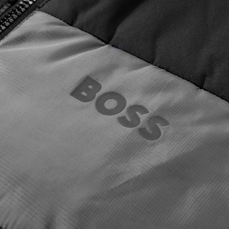 Зимняя куртка пуховик HUGO BOSS Хлопковый пуховик мужской темно-серый - изображение 3