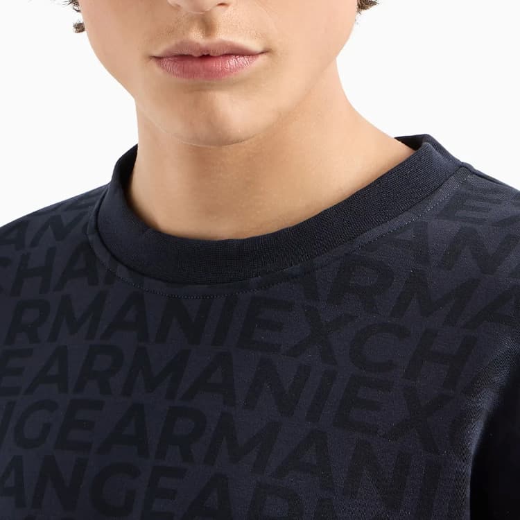 Худи ARMANI EXCHANGE FW24 Мужская Толстовка Морской Синий - изображение 4