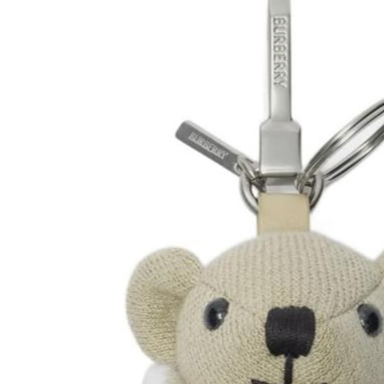 Кулон Burberry Логотип бренда шерстяные брелоки женские бежевые - изображение 3