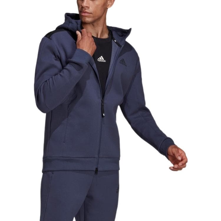Куртка adidas Logo Zip Hoodie Blue - изображение 2