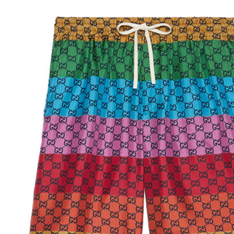 Шорты GUCCI Multicolor Silk Shorts - изображение 5
