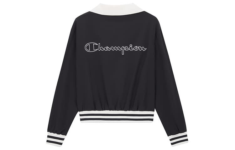 Худи Champion FW24 ATHFLOW Толстовка с логотипом на спине, отложной воротник, укороченная, повседневная, винтажная, универсальная, версия для США, женская - изображение 2