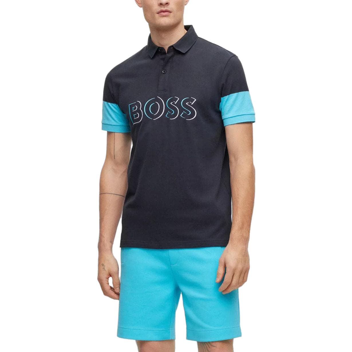 Поло Hugo Boss Темно-синие Мужские Поло - изображение 3