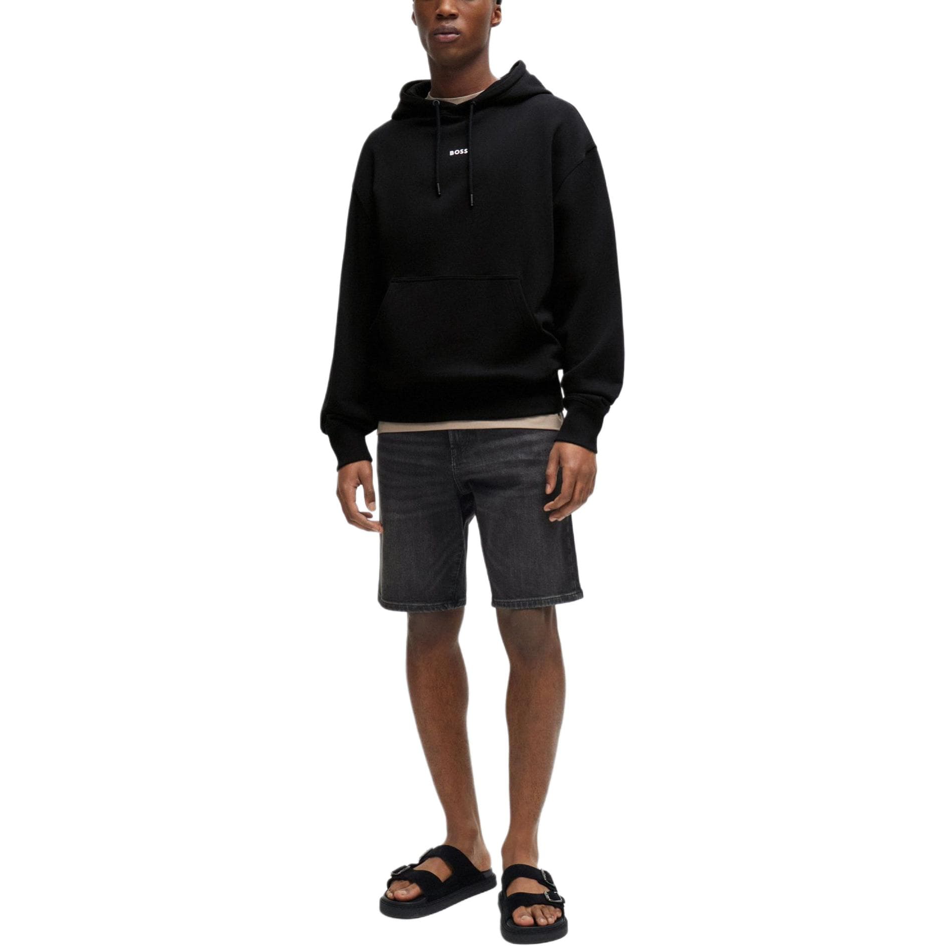 Худи HUGO BOSS SS24 Cotton-Terry Hoodie With Contrast Logo - изображение 3