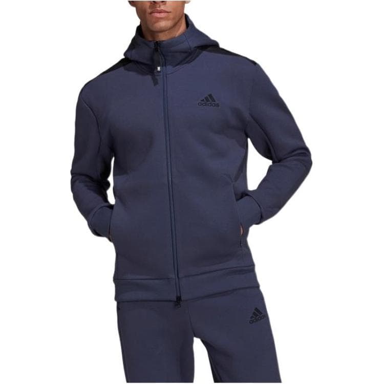 Куртка adidas Logo Zip Hoodie Blue - изображение 3