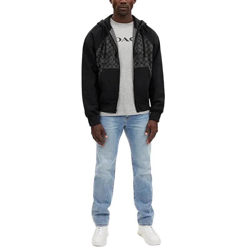 Худи COACH SS24 Colorblock Hoodie Charcoal Gray - изображение 2