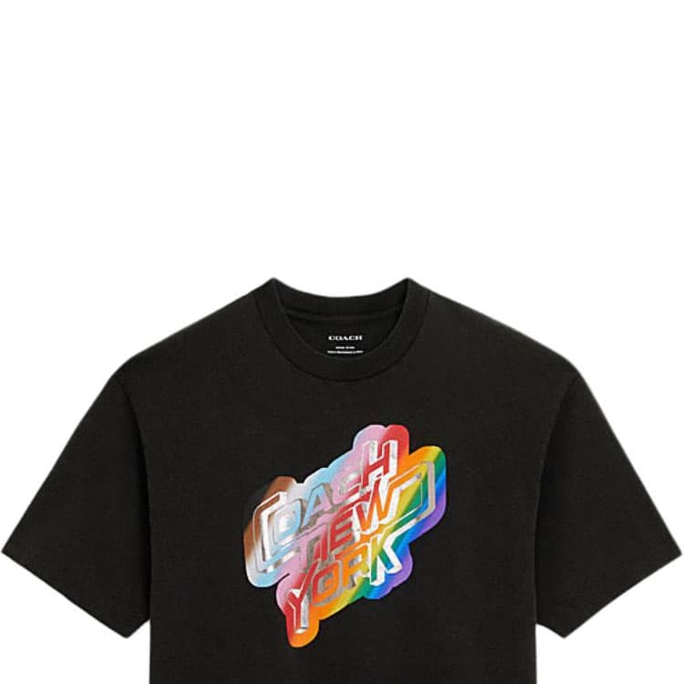 Футболка COACH Rainbow Logo T-Shirt Black - изображение 6