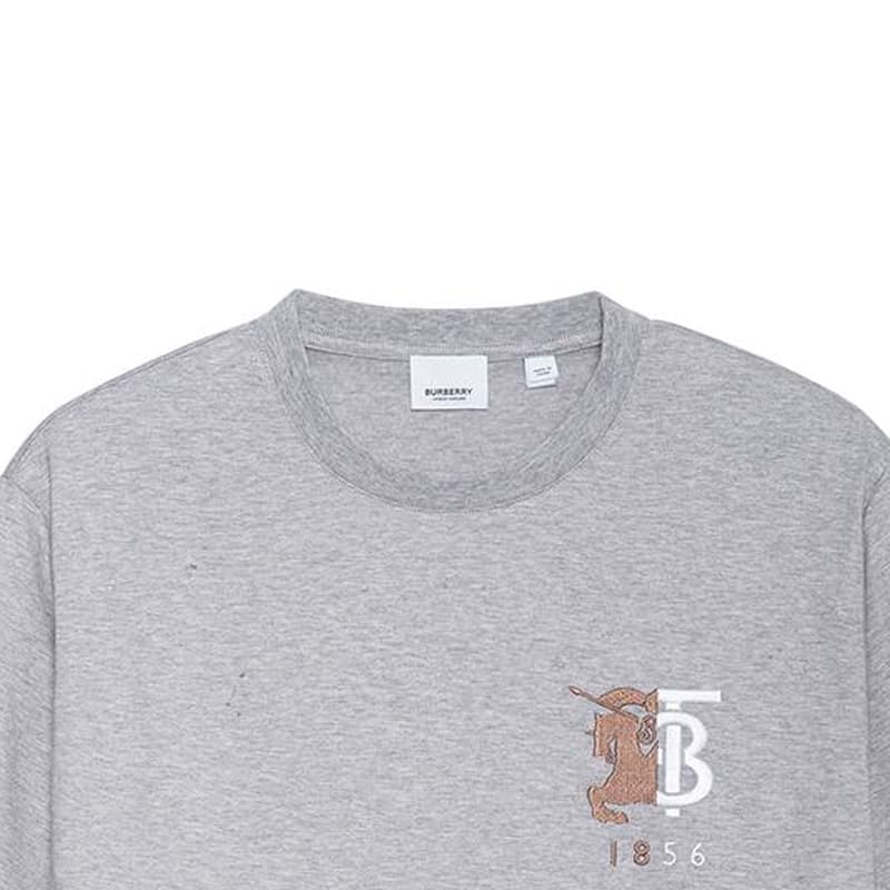 Футболка Burberry Equestrian Knight Logo Cotton T-Shirt Grey - изображение 6