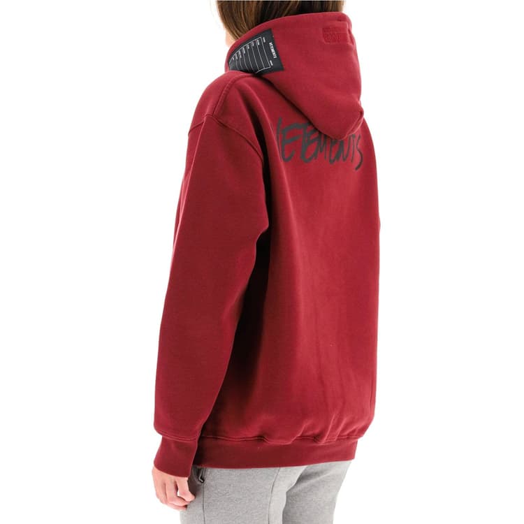 Худи Vetements Letter Loose Hoodie Burgundy - изображение 4