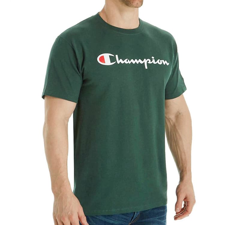 Футболка Champion Script Print Tee Green - изображение 3