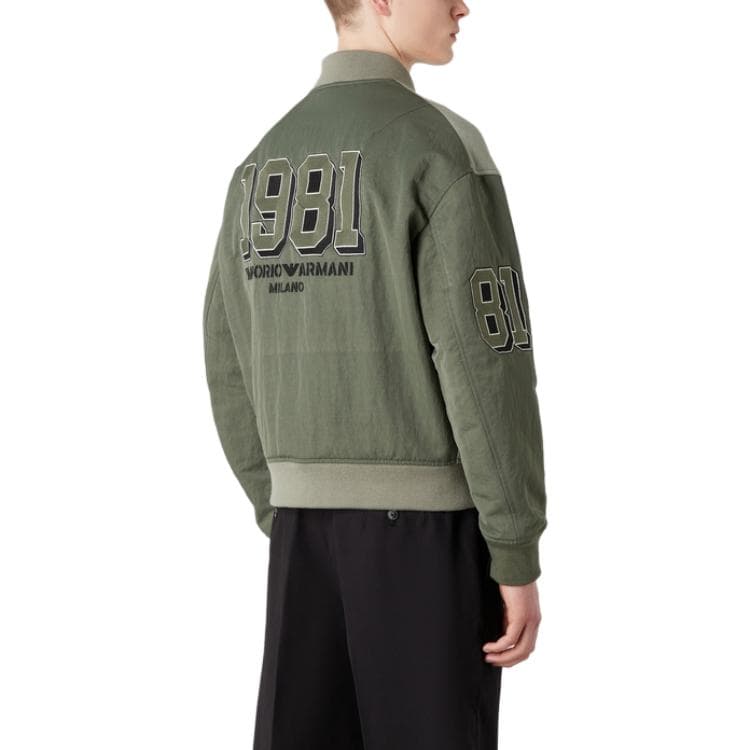 Куртка Emporio Armani EA7 FW23 Logo Embroidered Single-Breasted Bomber Jacket - изображение 4