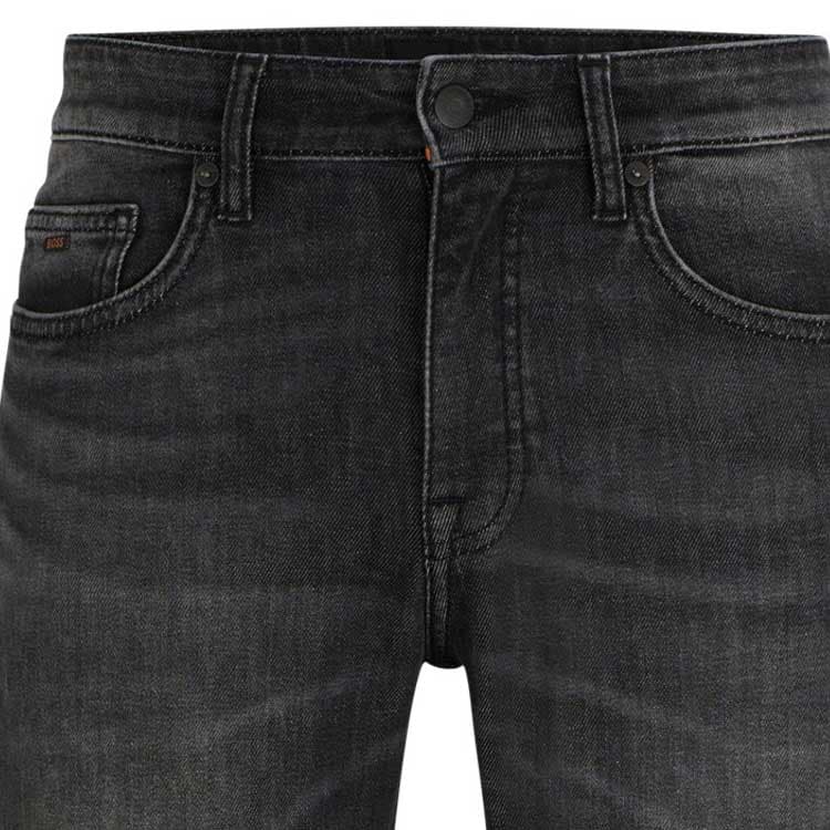 Штаны HUGO BOSS Slim-Fit Jeans In Black Comfort-Stretch Denim - изображение 5