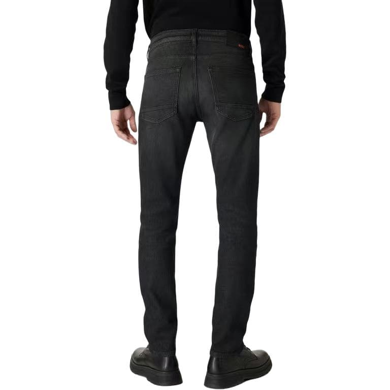 Штаны HUGO BOSS Slim-Fit Jeans In Black Comfort-Stretch Denim - изображение 3